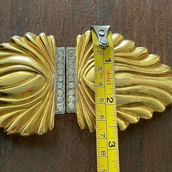 Accessocraft NYC Vintage 80s Golden Belt Buckle 6 x 3" - Picture 8 of 8